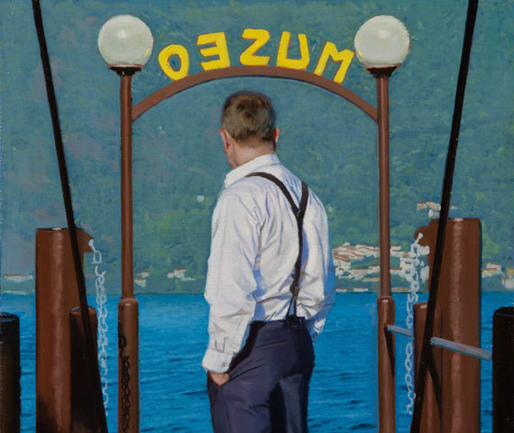 Friedrichs PontoneLake Como Museo 2024 Oil on canvas 30.5 x 30.5 cm 12 x 12 in